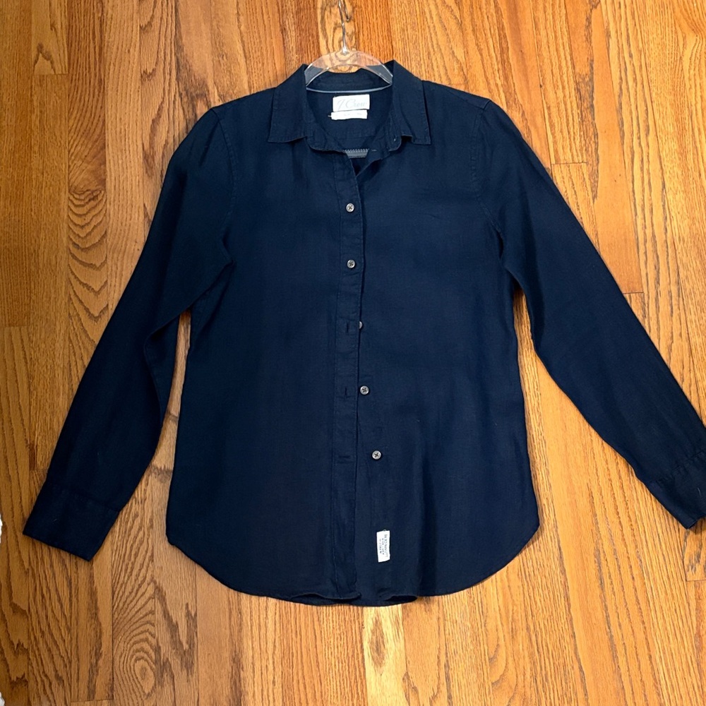J. Crew Navy Baird McNutt Irish Linen Size 4 Tall